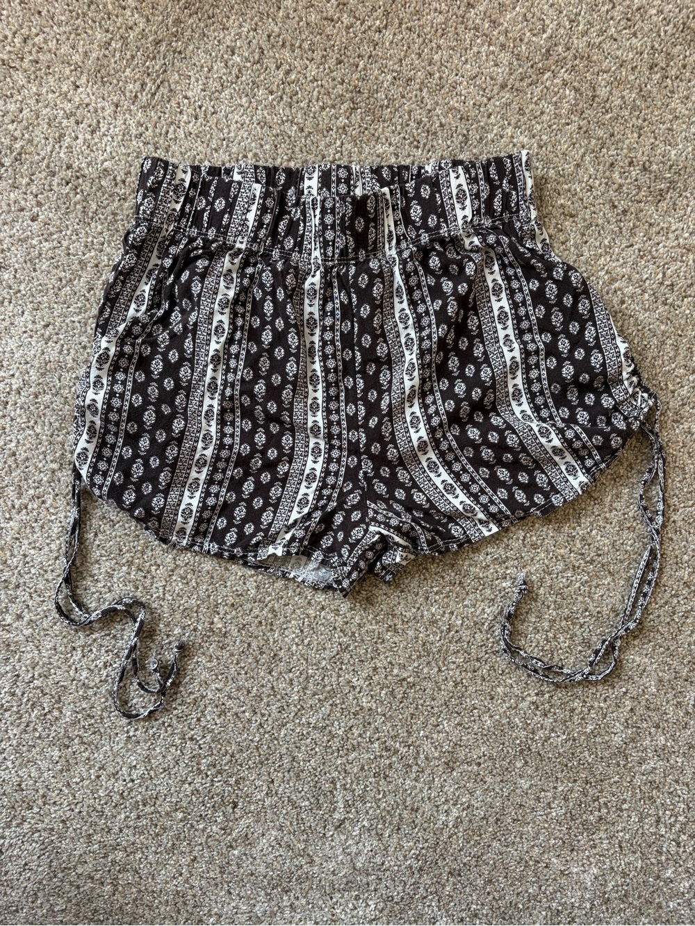 Y2K Whimsy Goth Black White Brown Patterned Women's Shorts
